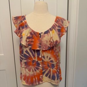 Fun, Tie-Dye Multicolored Lush Blouse